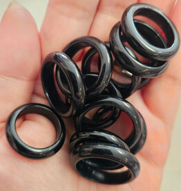 Semi-Precious Black Obsidian Ring
