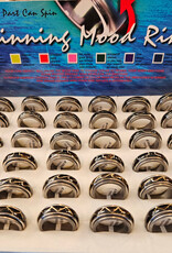 Spinner/Fidget Mood Ring - Tribal Design