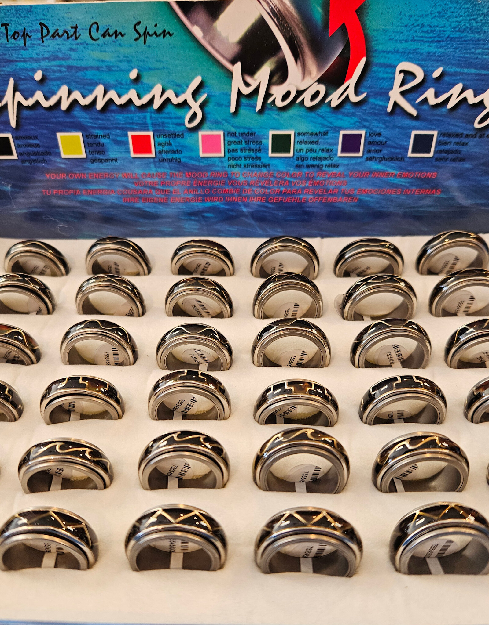 Spinner/Fidget Mood Ring - Tribal Design