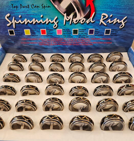Spinner/Fidget Mood Ring - Tribal Design