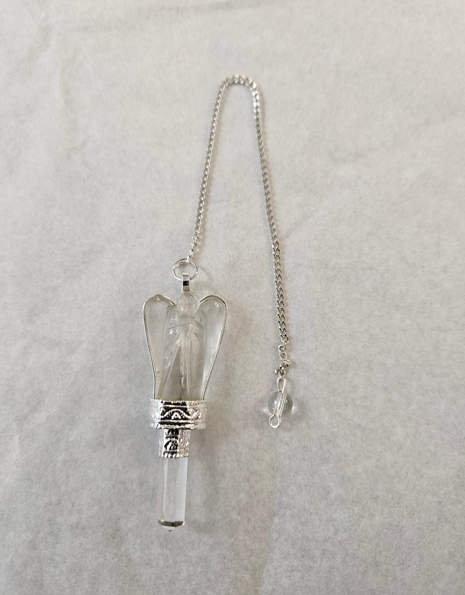 Pendulum, Angel - Clear Quartz with Clear Quartz Point