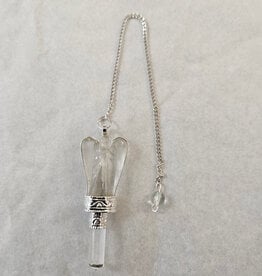 Pendulum, Angel - Clear Quartz with Clear Quartz Point