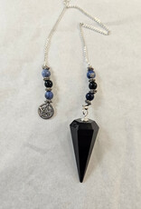 Black Obsidian Pendulum with Pentacle