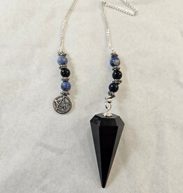 Black Obsidian Pendulum with Pentacle