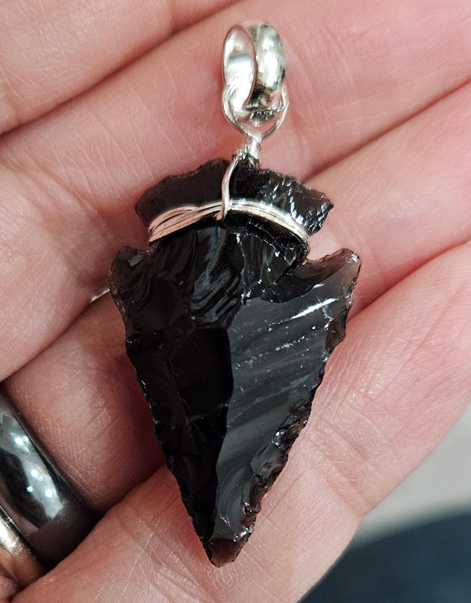 Obsidian Arrowhead Pendant