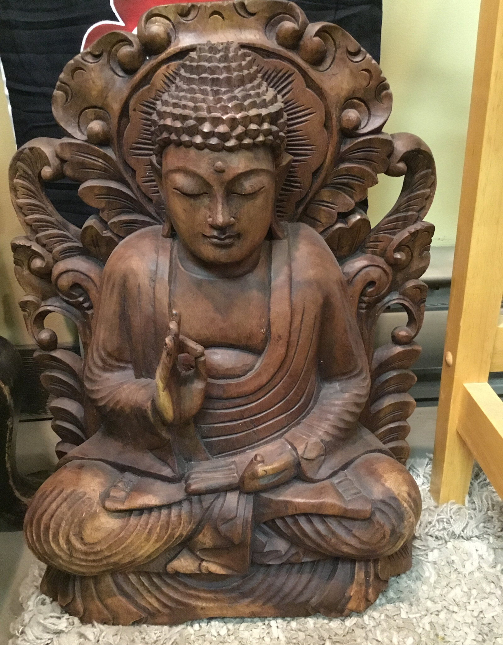 WOOD Sitting Teaching Buddha Altar