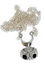 Sterling Silver Garnet Owl Necklace