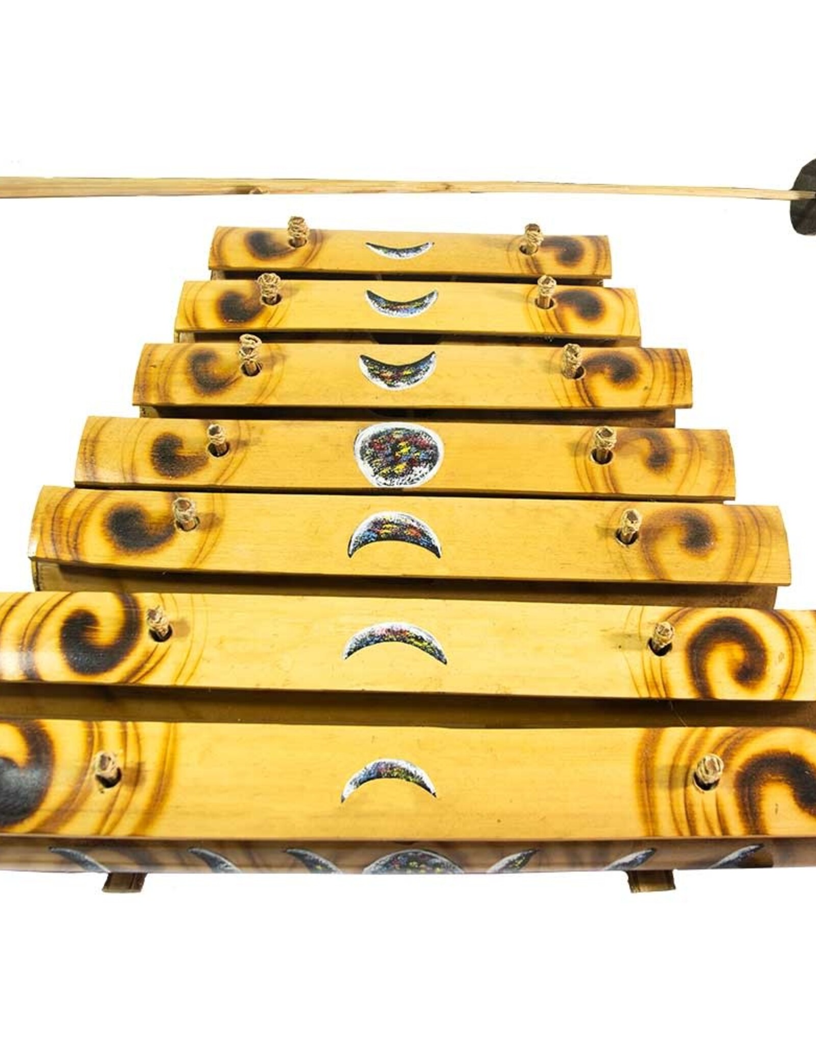 XYLOPHONE-BAMBOO-HAND PAINTED MOON PHASES 11″X13″