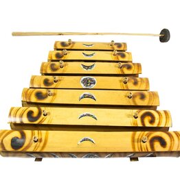 XYLOPHONE-BAMBOO-HAND PAINTED MOON PHASES 11″X13″