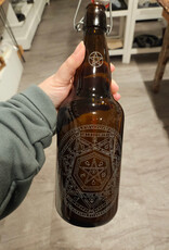Local Maker etched Amber Bottle