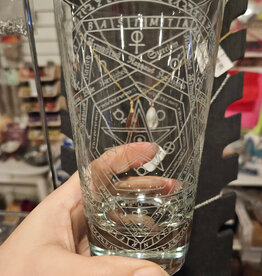 Local Maker Pentacle etched Drinking Glass