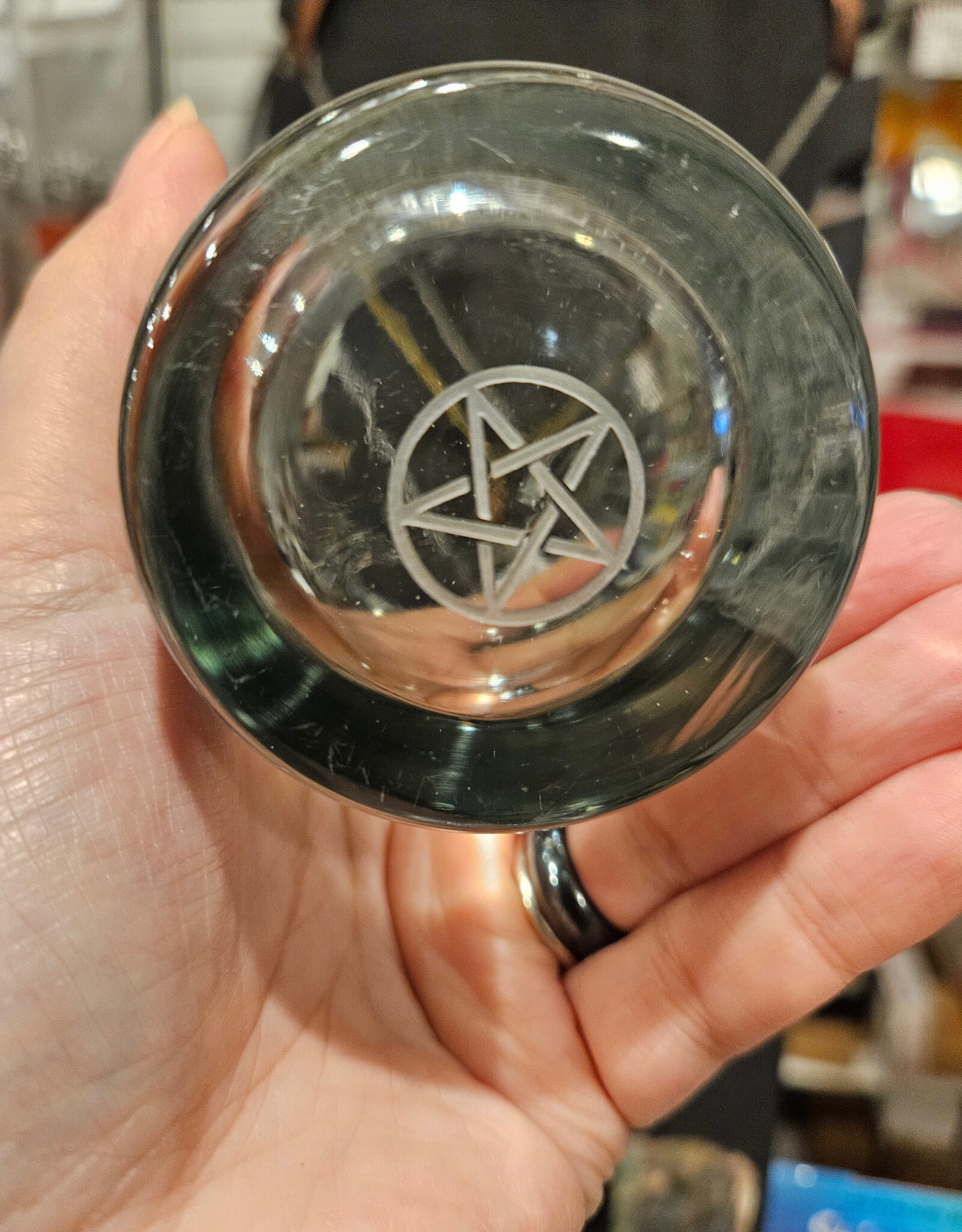 Local Maker Pentacle etched Drinking Glass