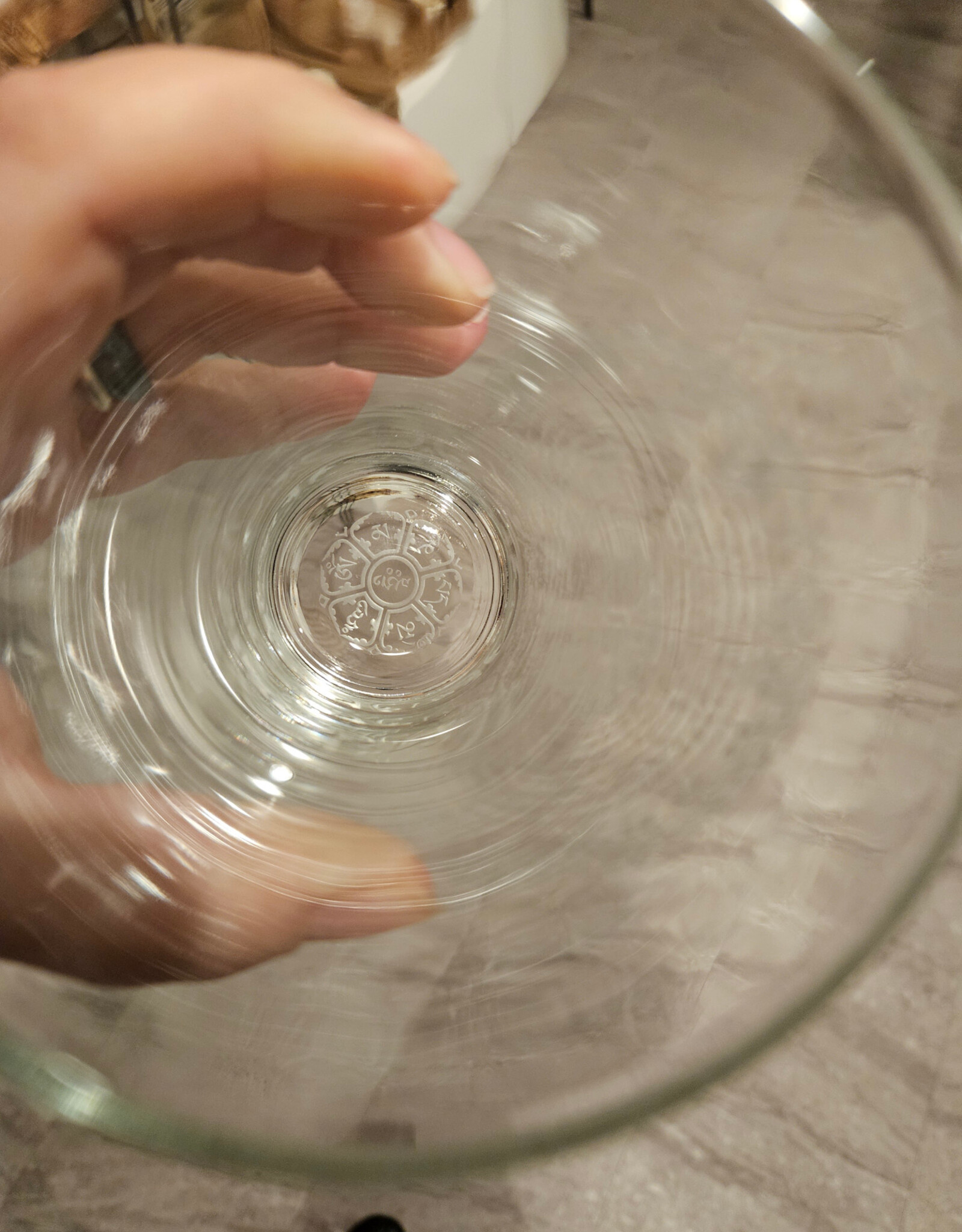 Local Maker Drinking Glass w/Sacred Geometry Etched in