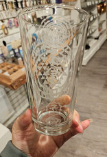 Local Maker Drinking Glass w/Sacred Geometry Etched in