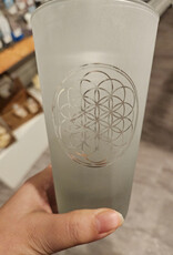 Local Maker Drinking Glass w/Sacred Geometry Etched in
