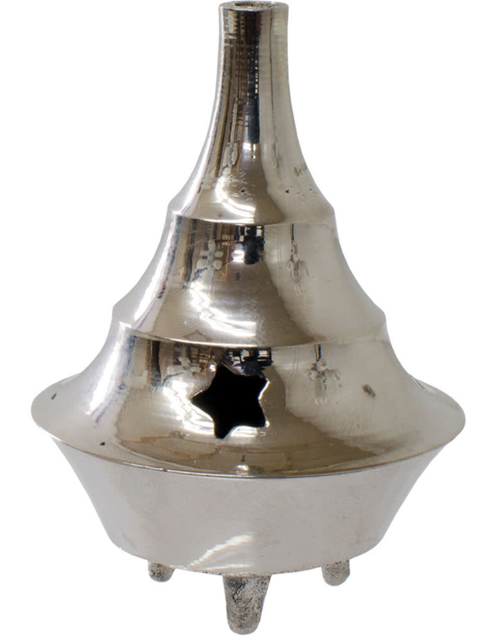 BRASS INCENSE BURNER-SILVER/ASSORTED-2.25″