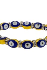 BRACELET-EVIL EYE-GOLDEN BEADS