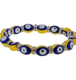BRACELET-EVIL EYE-GOLDEN BEADS