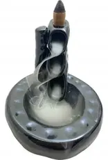 Black Ceramic Bamboo Shape Waterfall Backflow Incense Burner