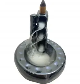 Black Ceramic Bamboo Shape Waterfall Backflow Incense Burner