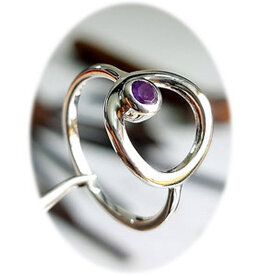 Orbit Amethyst Ring Sterling Silver