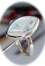 Moonstone Marquee Ring Sterling Silver