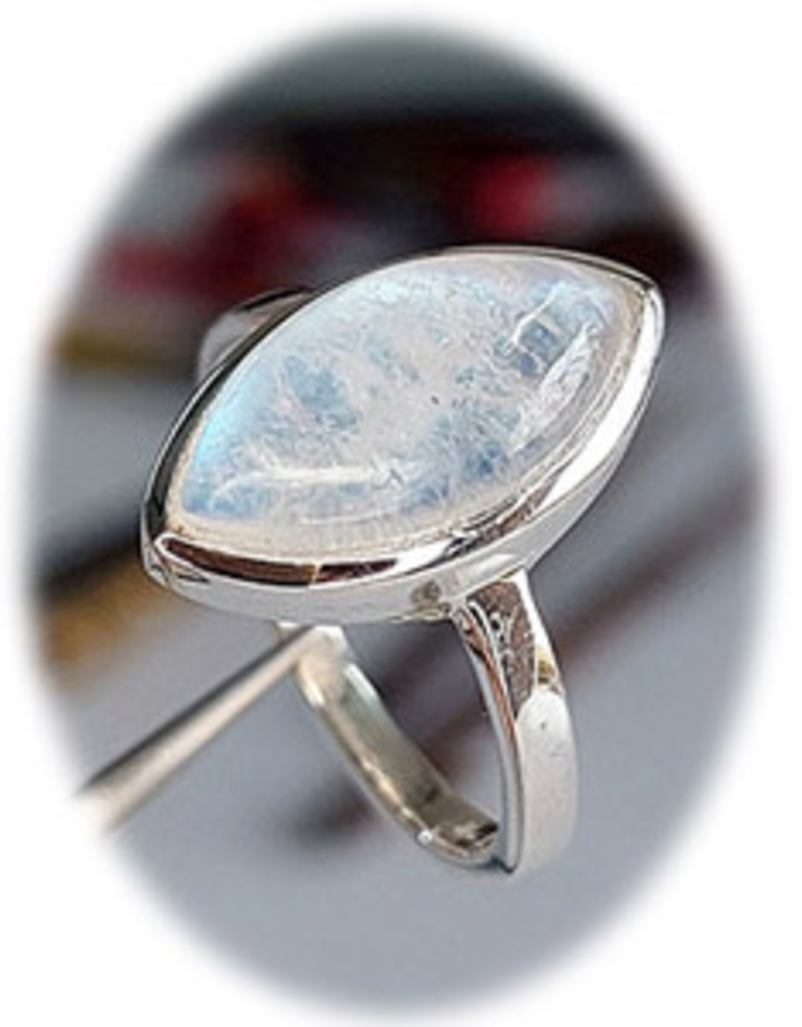 Moonstone Marquee Ring Sterling Silver