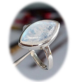 Moonstone Marquee Ring Sterling Silver