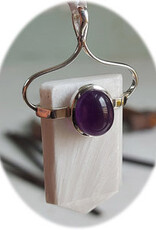 Healer Point Scolocite Amethyst Sterling Silver Pendant