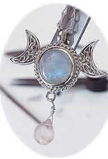 Celtic Necklace Rainbow Mn & Rosequartz Sterling Silver