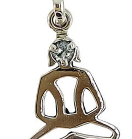 Chakra Design Natural Blue Topaz Sterling Silver Pendant