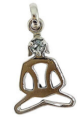 Chakra Design Natural Blue Topaz Sterling Silver Pendant