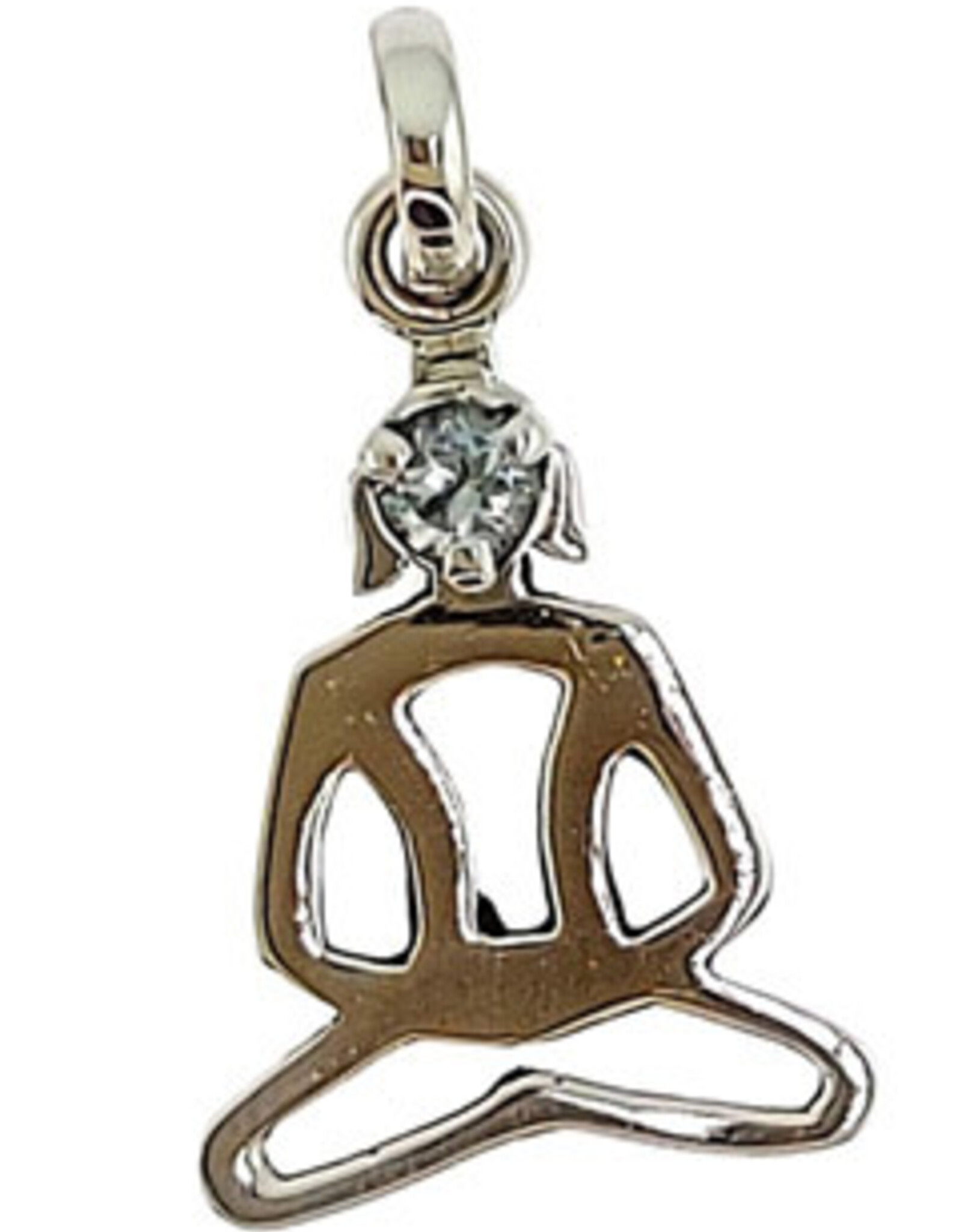 Chakra Design Natural Blue Topaz Sterling Silver Pendant