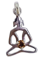 Chakra Design Natural Citrine Sterling Silver Pendant