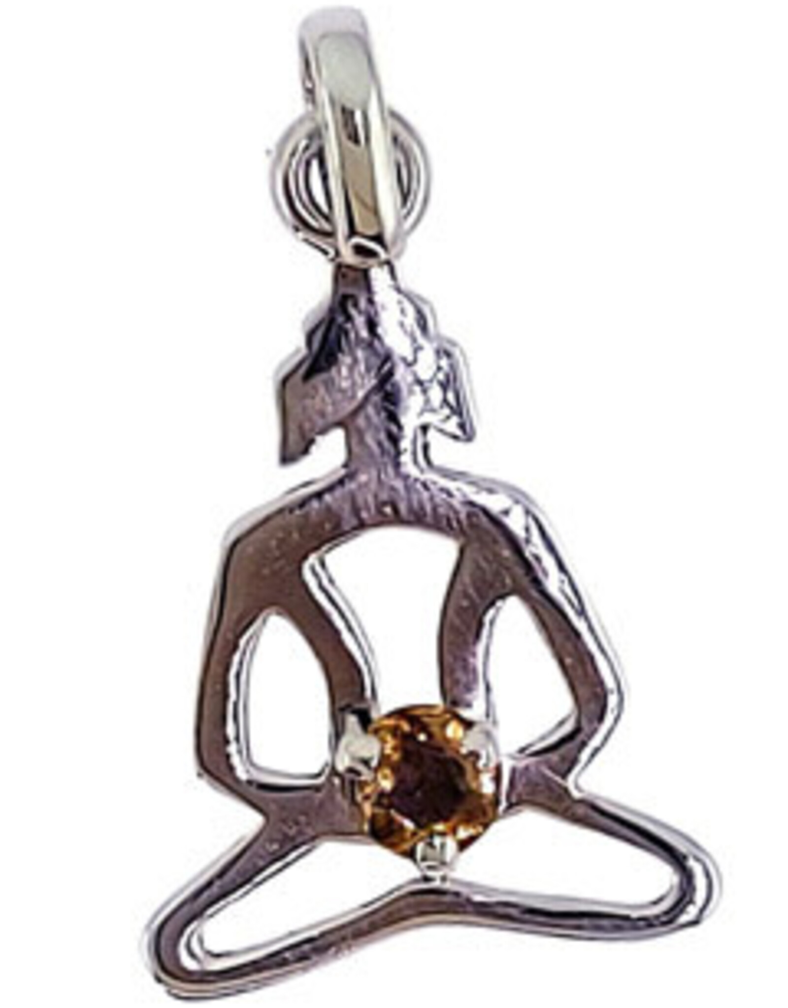 Chakra Design Natural Citrine Sterling Silver Pendant