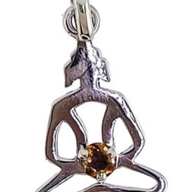 Chakra Design Natural Citrine Sterling Silver Pendant