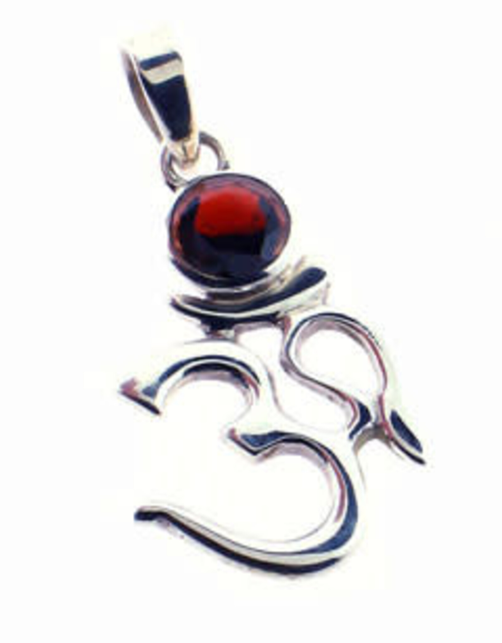 Primordial Ohm Garnet Sterling Silver Pendant