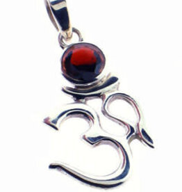 Primordial Ohm Garnet Sterling Silver Pendant