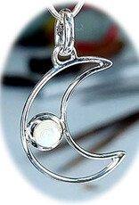 The Moonlite night Rainbow Moonstone Sterling Silver Pendant