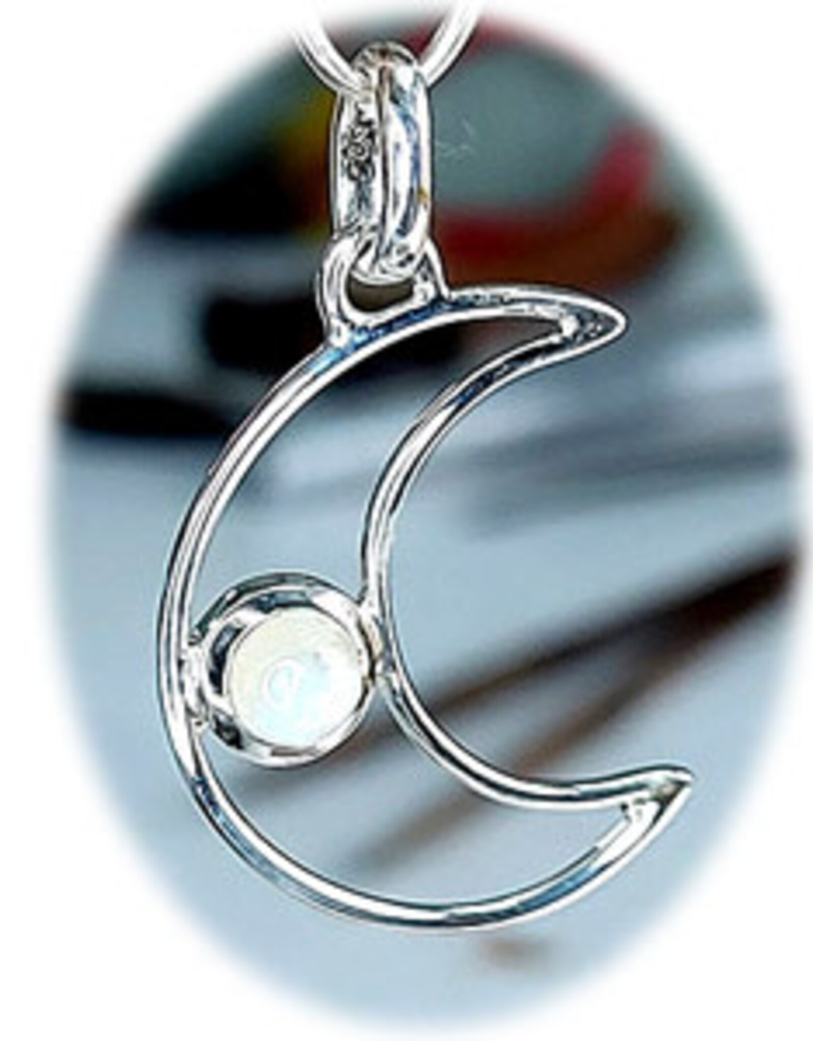 The Moonlite night Rainbow Moonstone Sterling Silver Pendant