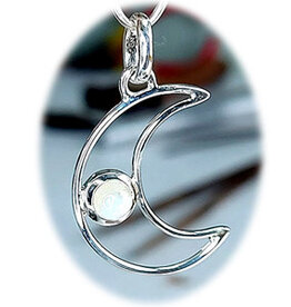 The Moonlite night Rainbow Moonstone Sterling Silver Pendant