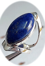 Open Band Sterling Silver Ring Lapis Lazuli Size 7/8