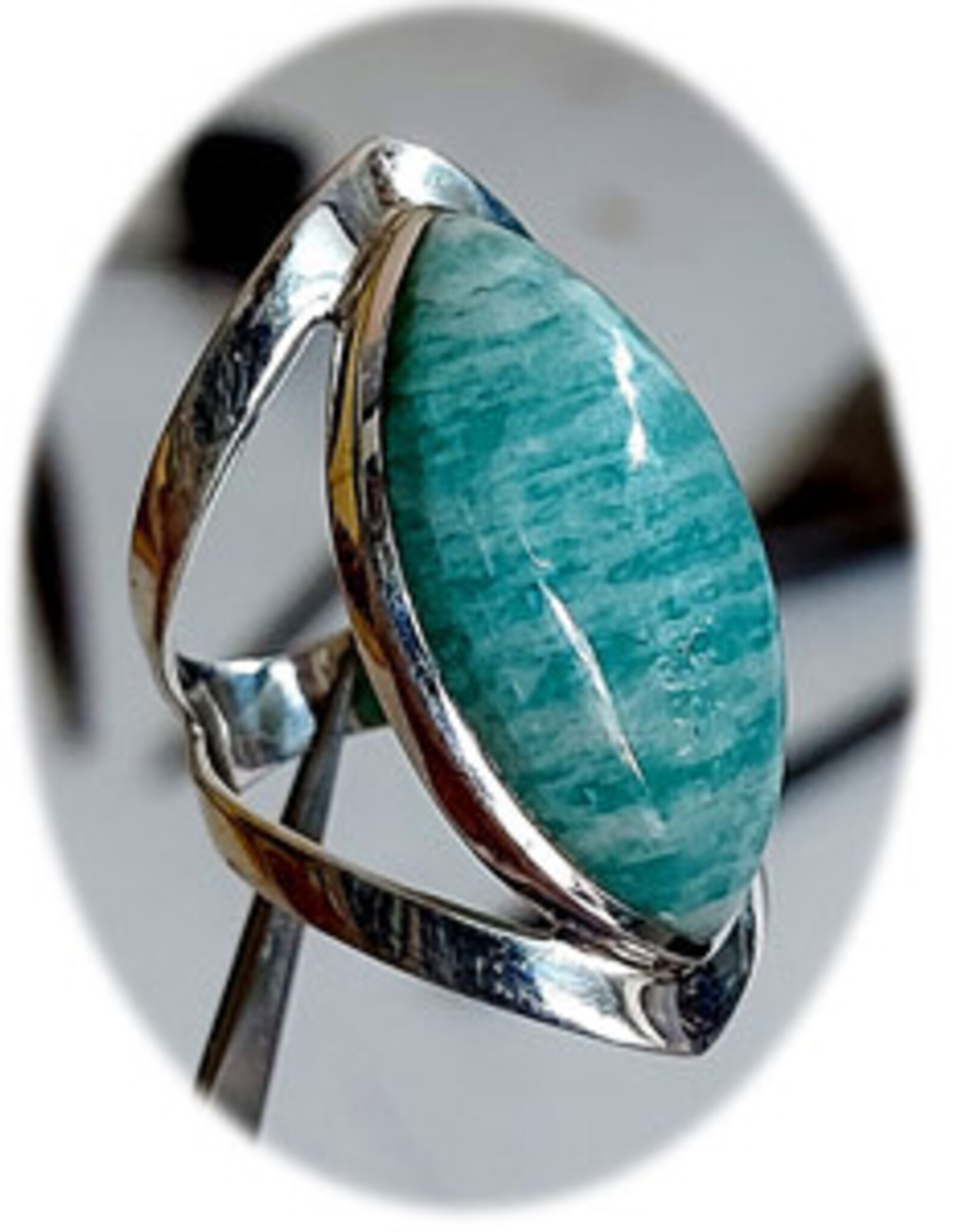Open Band Ring - Amazonite Sterling Silver