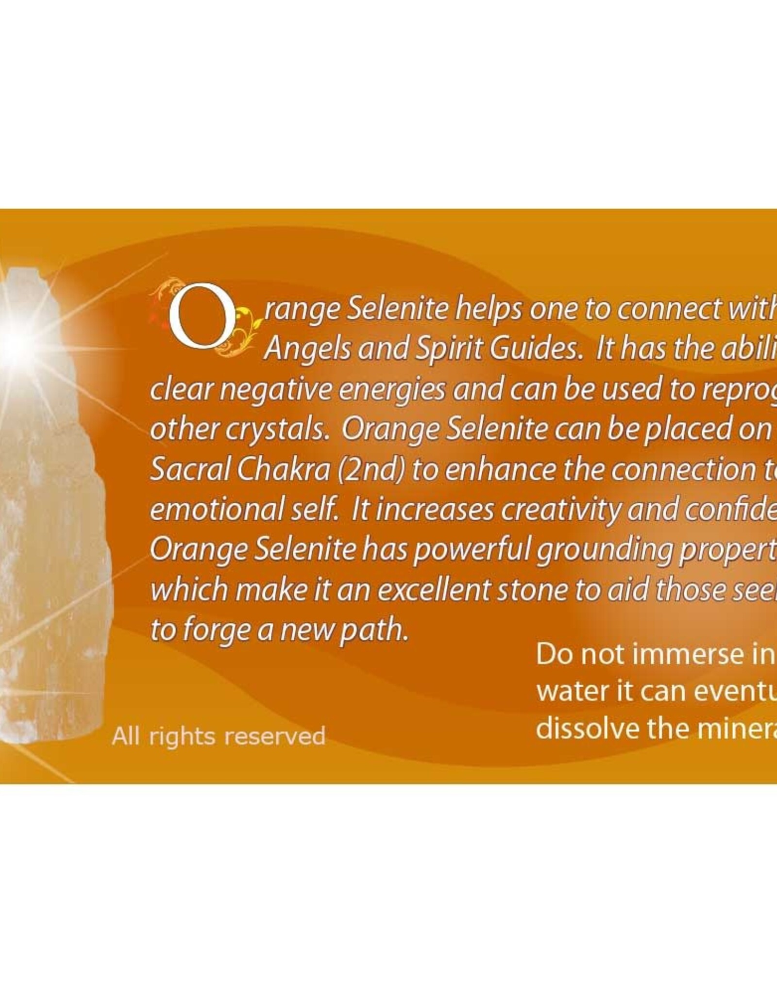 Orange Selenite (Satin Spar) Tumbled Stone