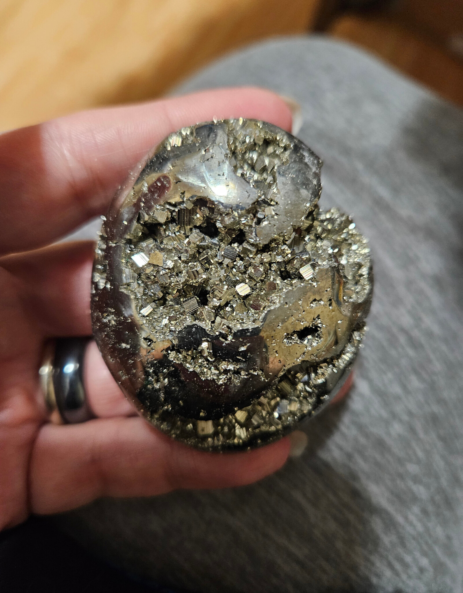 Pyrite Palm Stone