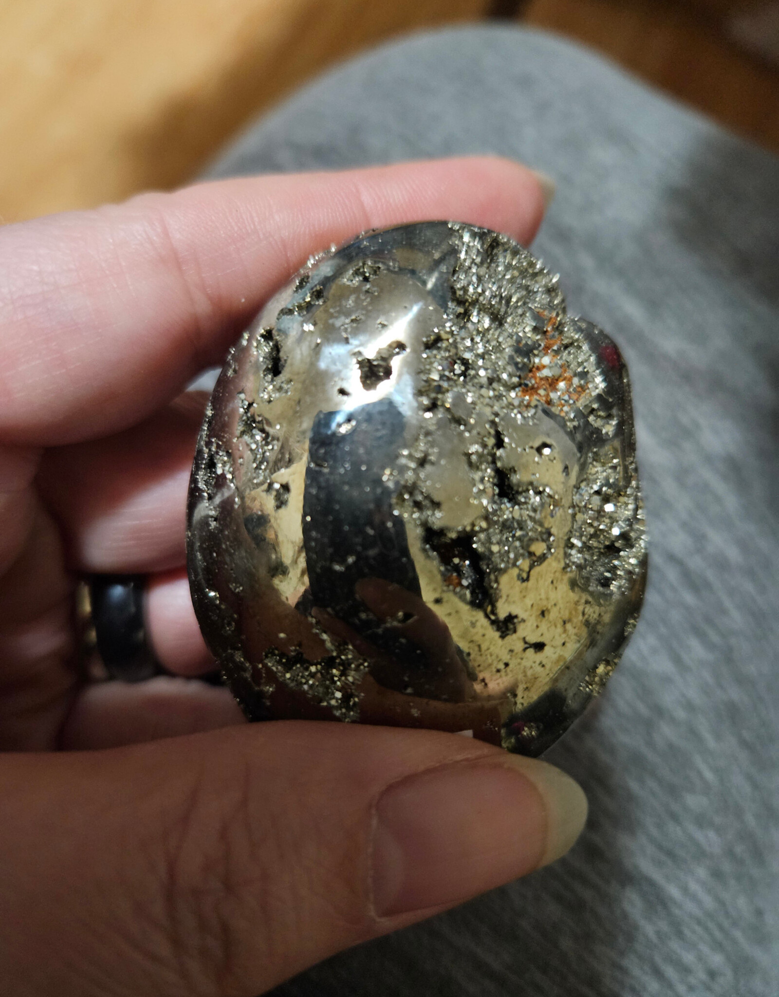 Pyrite Palm Stone
