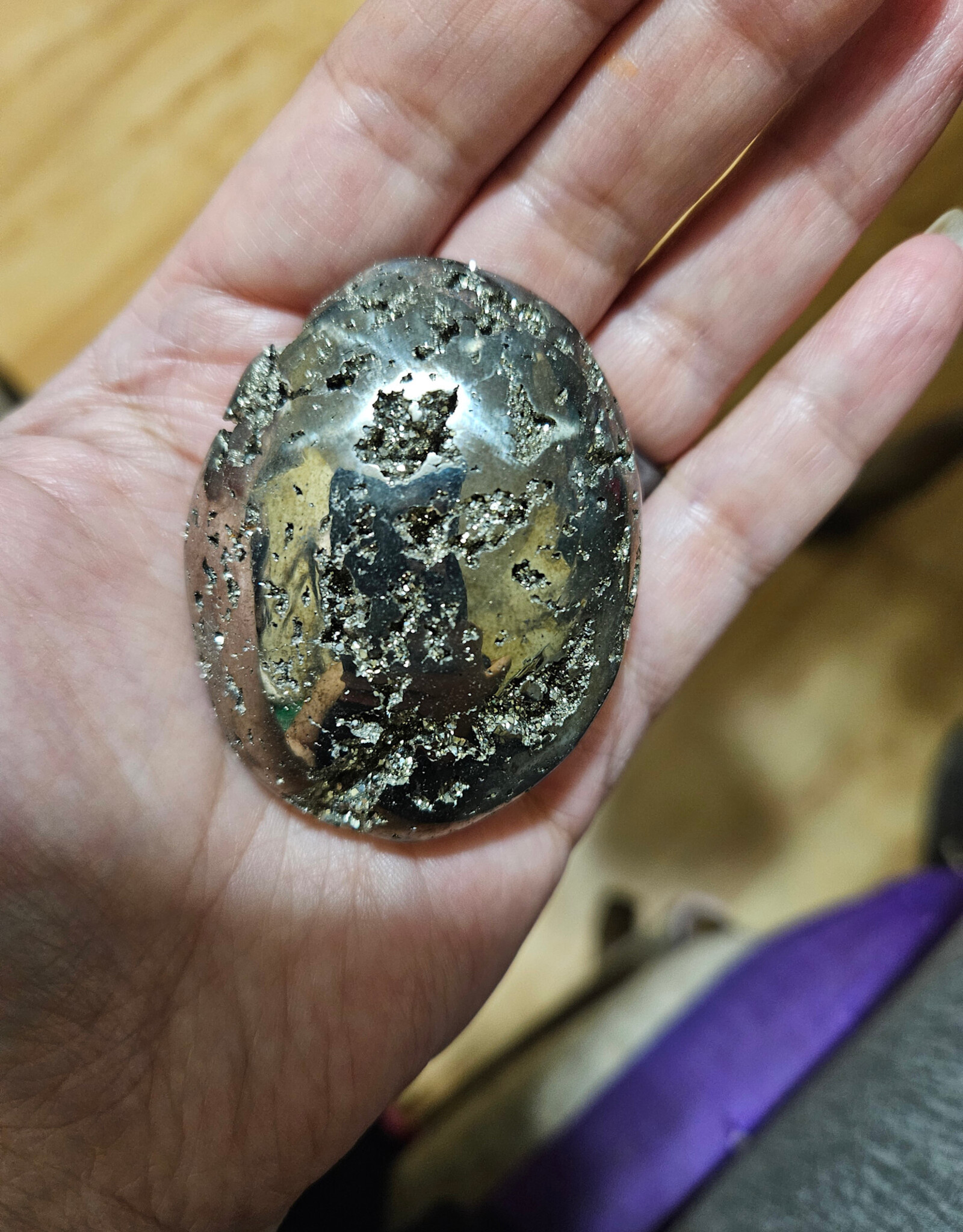 Pyrite Palm Stone