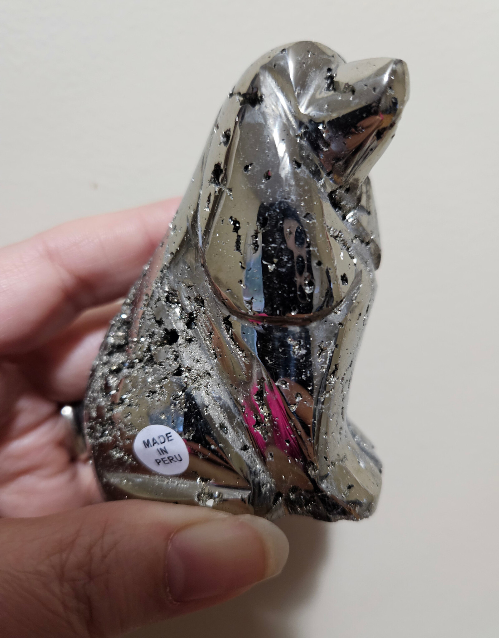 Pyrite Dog Carving