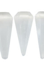 Selenite (Satin Spar) Pendulum - Faceted