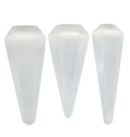 Selenite (Satin Spar) Pendulum - Faceted